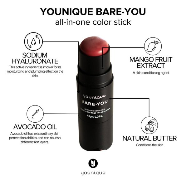 NIB Younique Bare You All-in-One Color Stick in Peony Pink - Picture 6 of 6